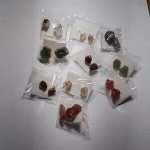 Gemstone Earrings with plastic posts 12 pairs